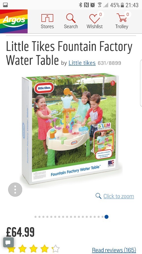 little tikes fountain factory water table argos